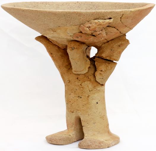 Incense burner with a man arms up